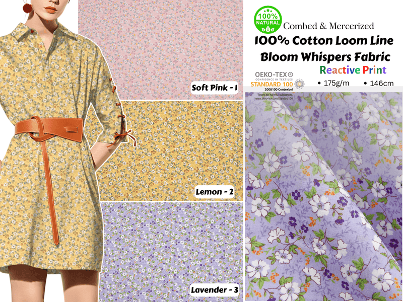 100% Cotton Loom Line Bloom Whispers Fabric - 089 - G.k Fashion Fabrics Loom Line Cotton