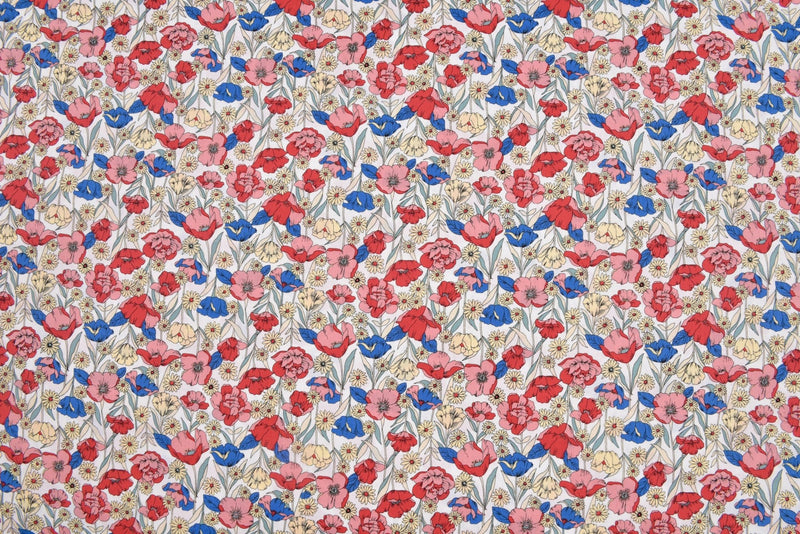 100% Cotton Loom Line Floral Fields Fabric - 108 - G.k Fashion Fabrics Coral - 3 / Price Per Half Yard Loom Line Cotton