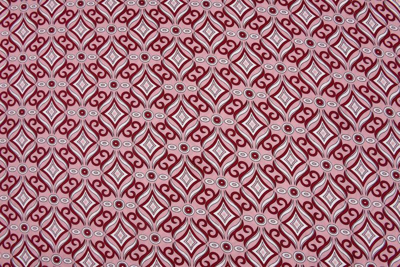 100% Cotton Loom Line Gatework print Fabric - G.k Fashion Fabrics Rose Pink - 3 / Price Per Half Yard cotton poplin