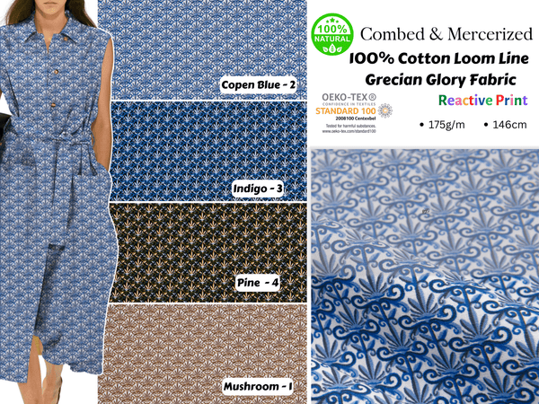 100% Cotton Loom Line Grecian Glory Fabric - G.k Fashion Fabrics Loom Line Cotton