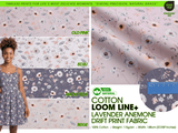 100% Cotton Loom Line+ Lavender Anemone Drift Print Fabric – 1100 - G.k Fashion Fabrics