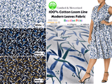 100% Cotton Loom Line Modern Leaves Fabric - 144 - G.k Fashion Fabrics Loom Line Cotton