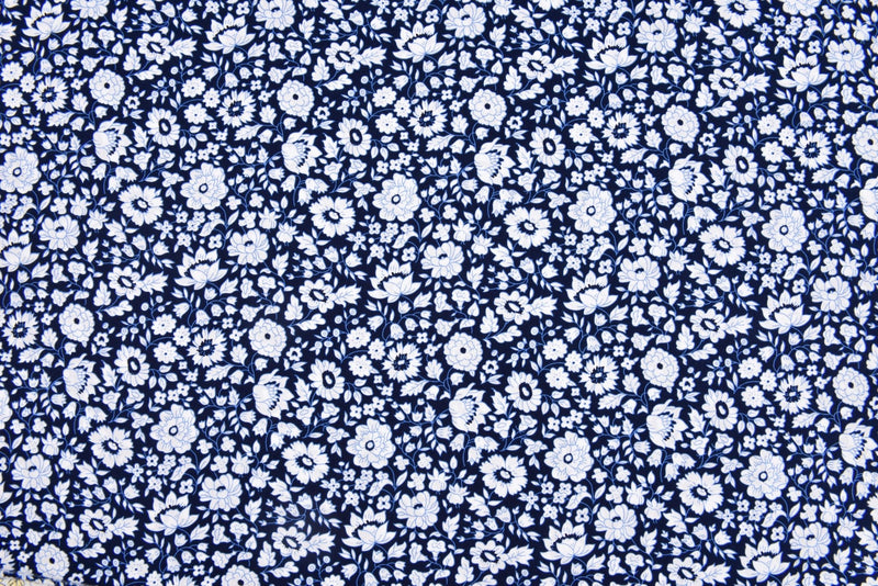 100% Cotton Loom Line Monochrome Blooms Fabric - 112 - G.k Fashion Fabrics Navy - 3 / Price Per Half Yard Loom Line Cotton