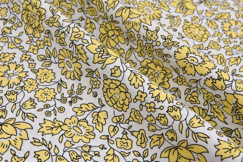 100% Cotton Loom Line Monochrome Blooms Fabric - 112 - G.k Fashion Fabrics Citron - 2 / Price Per Half Yard Loom Line Cotton