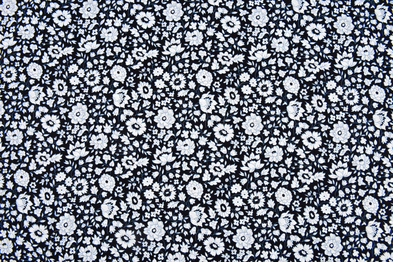 100% Cotton Loom Line Monochrome Blooms Fabric - 112 - G.k Fashion Fabrics Black - 4 / Price Per Half Yard Loom Line Cotton