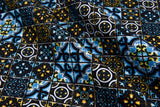 100% Cotton Loom Line Mosaic Heritage Fabric - 077 - G.k Fashion Fabrics Black - 3 / Price Per Half Yard Loom Line Cotton