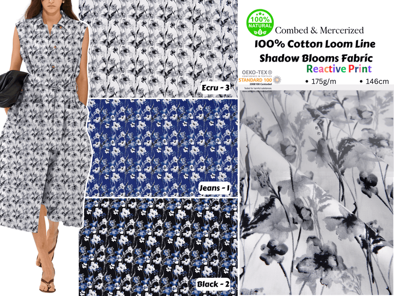 100% Cotton Loom Line Shadow Blooms Fabric - 124 - G.k Fashion Fabrics Loom Line Cotton