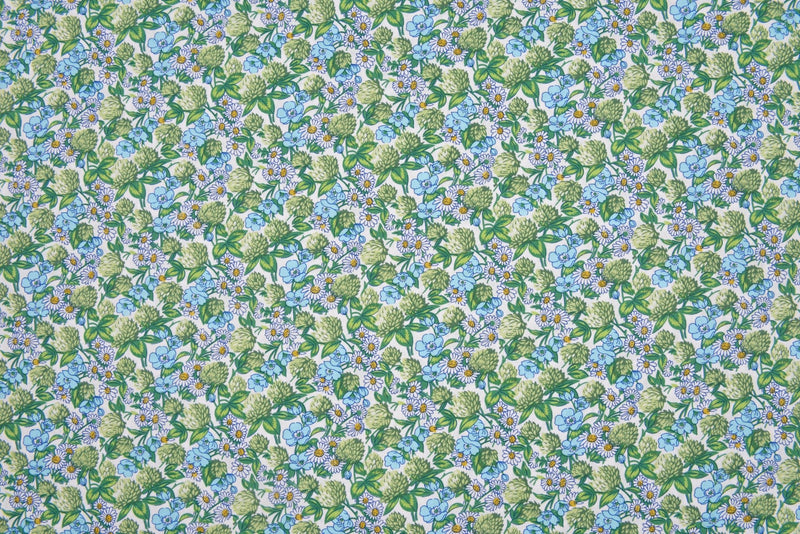 100% Cotton Loom Line Summer Pansy Fabric - 151 - G.k Fashion Fabrics Green Tea - 3 / Price Per Half Yard Loom Line Cotton