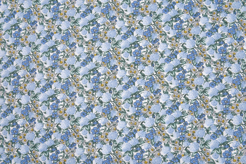 100% Cotton Loom Line Summer Pansy Fabric - 151 - G.k Fashion Fabrics Dusty Blue - 1 / Price Per Half Yard Loom Line Cotton