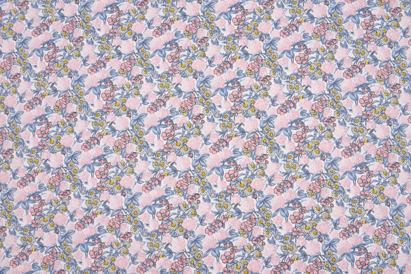 100% Cotton Loom Line Summer Pansy Fabric - 151 - G.k Fashion Fabrics Baby Pink - 2 / Price Per Half Yard Loom Line Cotton