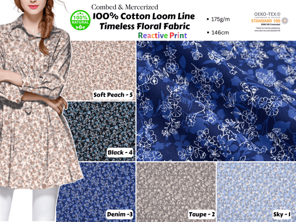 100% Cotton Loom Line Timeless Floral Fabric - 133 - G.k Fashion Fabrics Loom Line Cotton