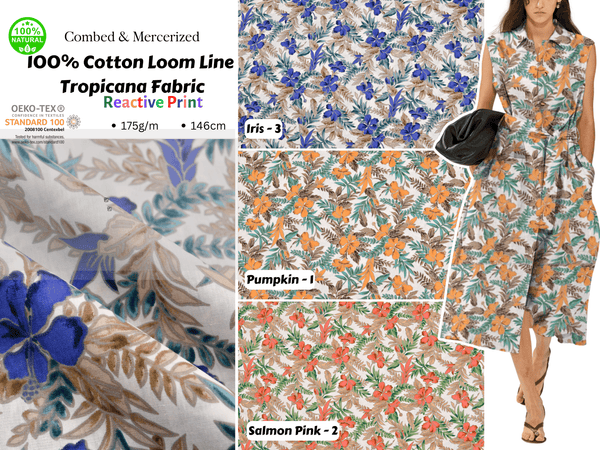 100% Cotton Loom Line Tropicana Fabric - 031 - G.k Fashion Fabrics Loom Line Cotton