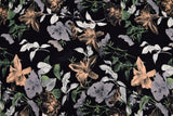 100% Cotton Loom Line Wild Hibiscus Fabric - 069 - G.k Fashion Fabrics Black - 5 / Price Per Half Yard Loom Line Cotton