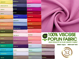 100% Viscose Poplin solid Fabric - High Tenacity, Soft Fluid Drapey Fabric for Apparel Sewing - G.k Fashion Fabrics