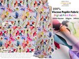 100 % Viscose Poplin  Digital Print Fabric - 1102