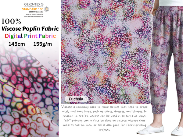 100 % Viscose Poplin  Digital Print Fabric - 1104
