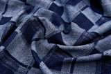 11oz Washed Cotton Denim Checkerboard Jacquard Fabric – Combed & Mercerized - 7428 - G.k Fashion Fabrics