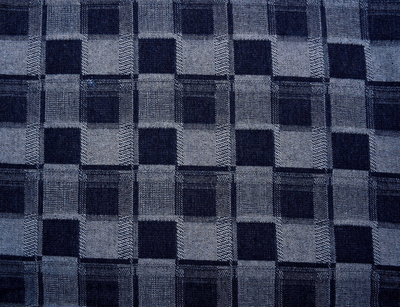 11oz Washed Cotton Denim Checkerboard Jacquard Fabric – Combed & Merce ...