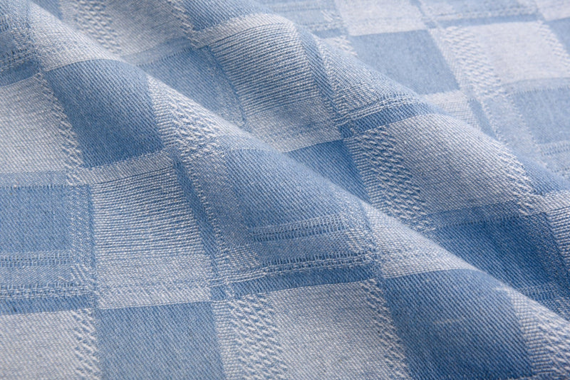 Checkboard Cloth Work 11oz Washed Cotton Denim Checkerboard Jacquard Fabric – Combed & Merce ...