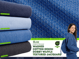 11oz Washed Cotton Denim Dobby Waffle Textured Jacquard Fabric – Combed & Mercerized - 7426 - G.k Fashion Fabrics