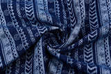 12 oz Washed Denim Jacquard Fabric, Combed & Mercerized Cotton Vintage Bohemian - G.k Fashion Fabrics
