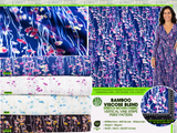 Bamboo Viscose Blend Stretch Woven Fabric – Vertical Vine Stripe Print- 7068/9128