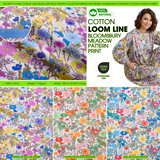 100% Cotton Loom Line Bloomsbury Meadow Print Fabric  - 8414