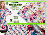 Bamboo Viscose Blend Stretch Woven Fabric – Painterly Wildflower Print 7068/6281