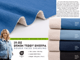 19.oz Denim Teddy Sherpa Bonded Double Faced Fabric - G.k Fashion Fabrics