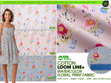 100% Cotton Loom Line+ Watercolor Floral Print Fabric – 1400