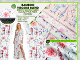 Bamboo Viscose Blend Stretch Woven Fabric – Watercolour Eucalyptus Print 7068/1444