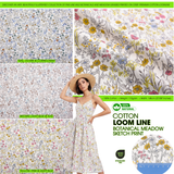 100% Cotton Loom Line Botanical Meadow Sketch Print Fabric –  8323