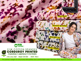 21W Cotton Spandex Corduroy Printed – Painterly Abstract Pattern Fabric - 318 - G.k Fashion Fabrics