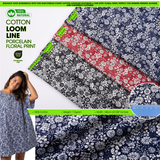 100% Cotton Loom Line Porcelain Floral Print Fabric– 8379