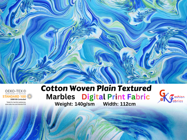 Quilted Cotton Woven Plain Textured Marbles  Digital Print Fabric - D#5