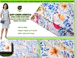 Double Layer Soft Crepe Stretch Wildflower Reverie Print Fabric-2356