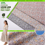 100% Cotton Loom Line Ditsy Floral Print Fabric - 8336