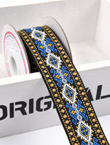 32mm Ethnic Boho Jacquard Woven Webbing Trim - G.k Fashion Fabrics