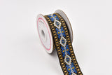 32mm Ethnic Boho Jacquard Woven Webbing Trim - G.k Fashion Fabrics