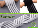 3.8cm Nylon Elastic Webbing – Luxe Sheer Stripe Ruffle Elastic - G.k Fashion Fabrics