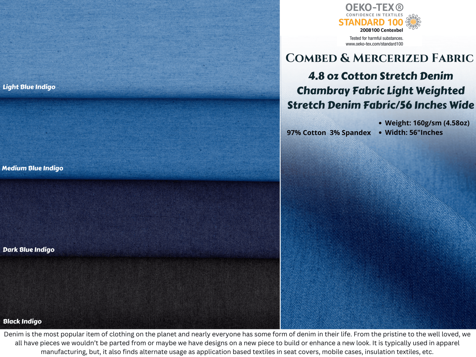 ATRBB Ruban En Denim De 16,5 M De Long, Superposition De Tissu Pour Jeans, Nœuds