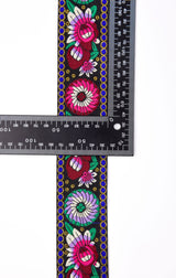 50mm Heritage Folk Floral Jacquard Waistband Webbing - G.k Fashion Fabrics