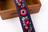 50mm Heritage Folk Floral Jacquard Waistband Webbing - G.k Fashion Fabrics