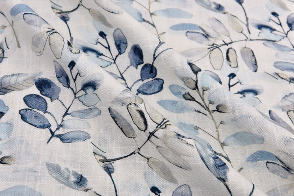 Linen Bamboo Natural Fabric Palmwater Leaf Pattern - 5487