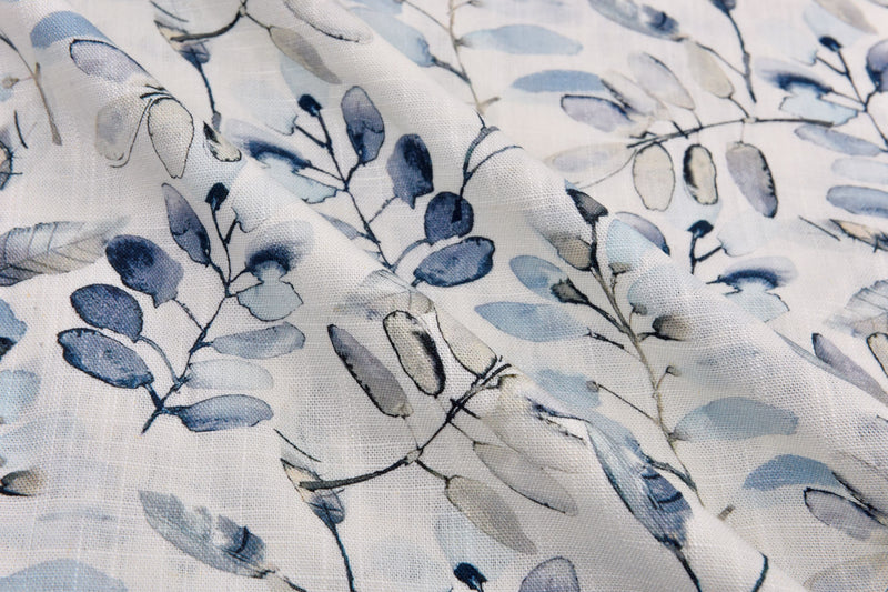 Linen Bamboo Natural Fabric Palmwater Leaf Pattern - 5487