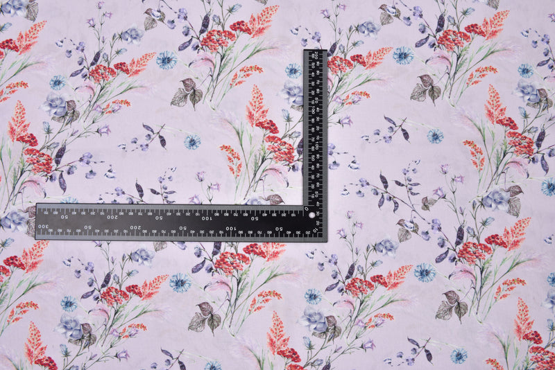 Viscose Poplin Stylish Wild Flower Print Fabric - 6005