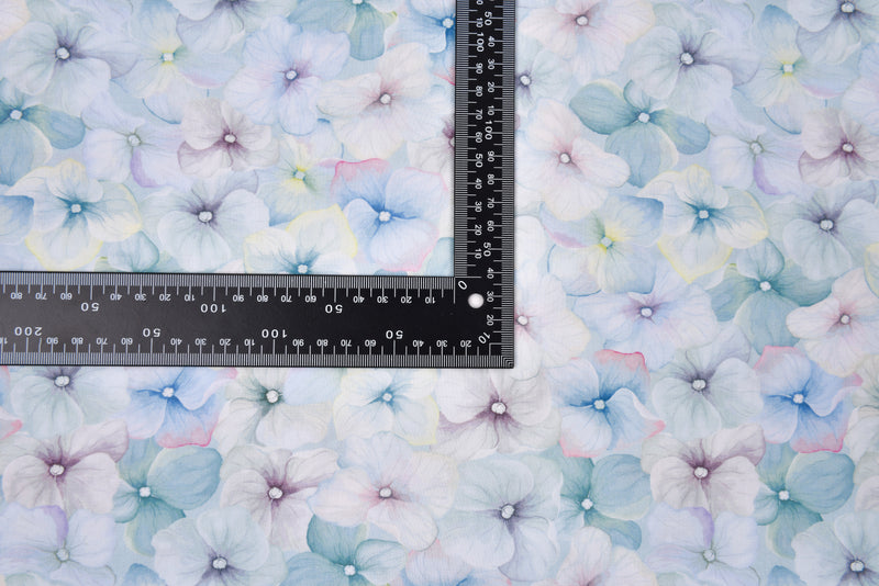 Viscose Poplin Water Floral Print Fabric - 6010