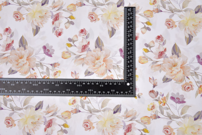 Viscose Poplin Wild Roses Print Fabric - 6003