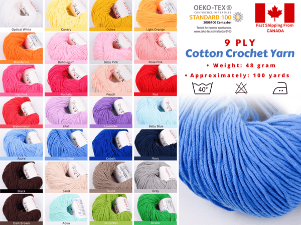 9 PLY Cotton Crochet Yarn - G.k Fashion Fabrics