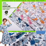100% Cotton Loom Line Tonal Botanical Toile Print Fabric - 8398